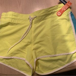 NWT Old Navy Womens Athletic Shorts ~ Blue & Yellow ~ L